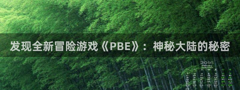 蓝冠娱乐登录网址：发现全新冒险游戏《PBE》：神秘大陆的秘密